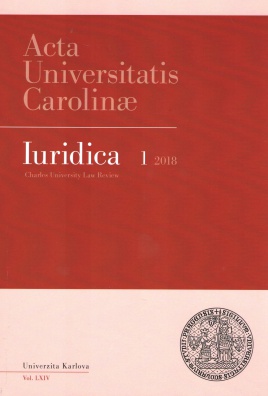 Acta Universitatis Carolinae Iuridica 1/2018