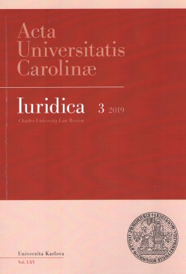 Acta Universitatis Carolinae Iuridica 3/2019