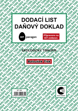 Dodací list - daňový doklad A5 ET130