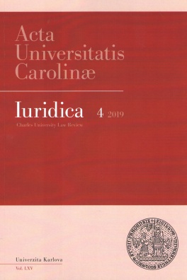Acta Universitatis Carolinae Iuridica 4/2019
