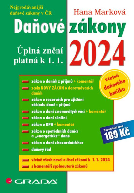 Daňové zákony 2024, úplná znění k 1. 1. 2024