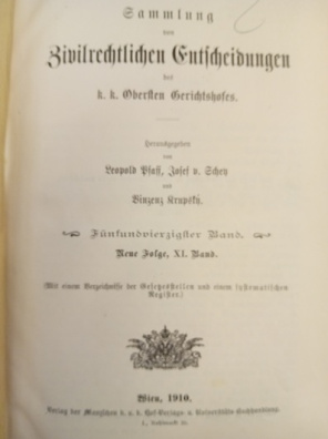 Sammlung von Civilrechtlichen des k. k. oberften Gerichtshofes 42.
