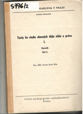 Texty ke studiu obecných dějin státu a práva I. Starověk část 2.