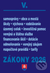 Zákony 2026 V – Štátna a verejná správa, školy a obce