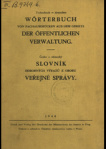 Tschechisch-deutsches Wörterbuch von Fachausdrücken aus dem Gebiete der öffentlichen Verwaltung