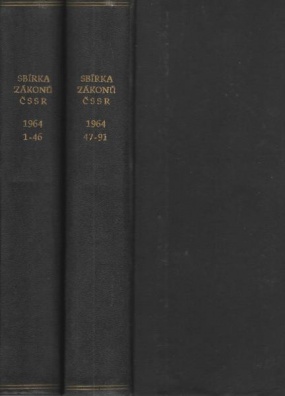 Sbirka zákonů ČSSR 1964, částka 1-46, 47-91 (2 knihy)